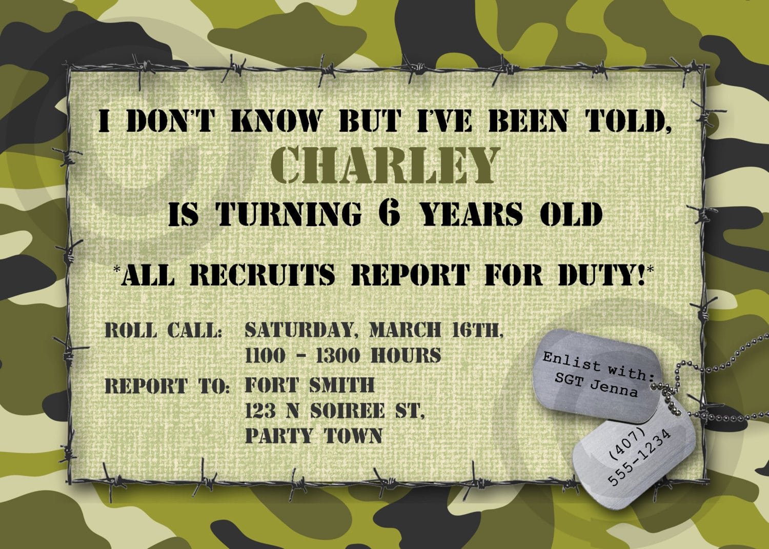 Army Birthday Invitations â Gangcraft Net